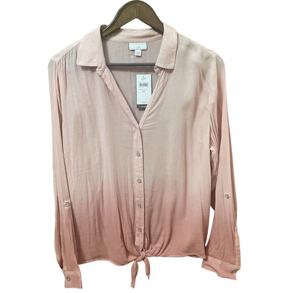NWT J.Jill Dip Dyed Button Down Blouse - Picture 1 of 5
